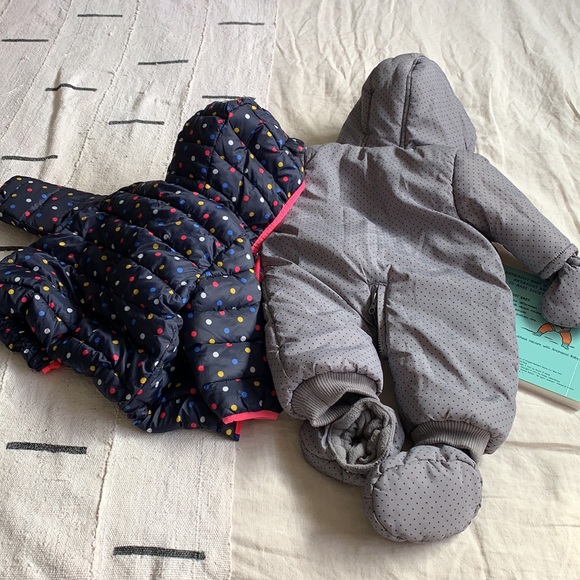 👶🏻 GAP & BOUTCHOU Puffers + book for babies Sz 3 to 6 months like NEW - Picture 12 of 12